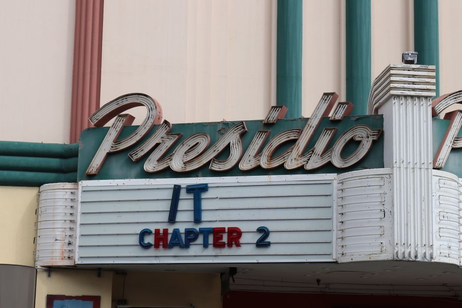 Terminator 2 cinema poster, movie theater marquee, retro action film screening
