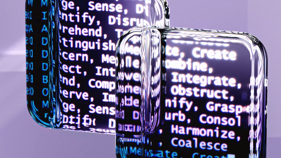 ai model network abstract, two robots talking, developer terminal code