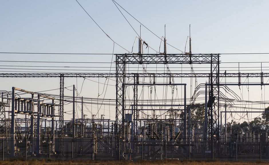 data center server racks, electrical transmission lines texas, power grid substation